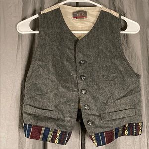 Vintage cropped vest with mixed patterns